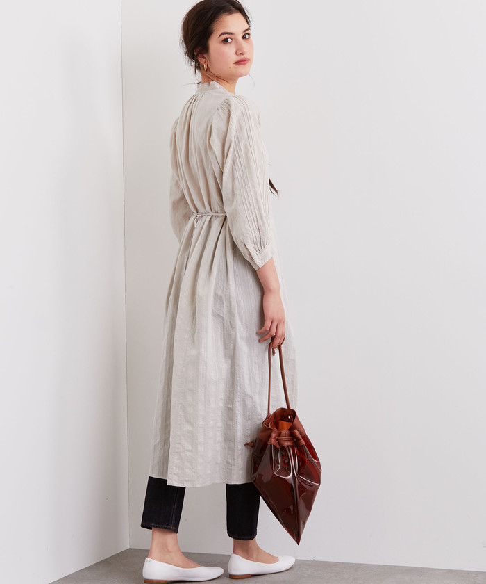 セール 50%OFF】CFC コットン ドビー ギャザー ワンピース セール 50%OFF】CFC コットン ドビー ギャザー ワンピース