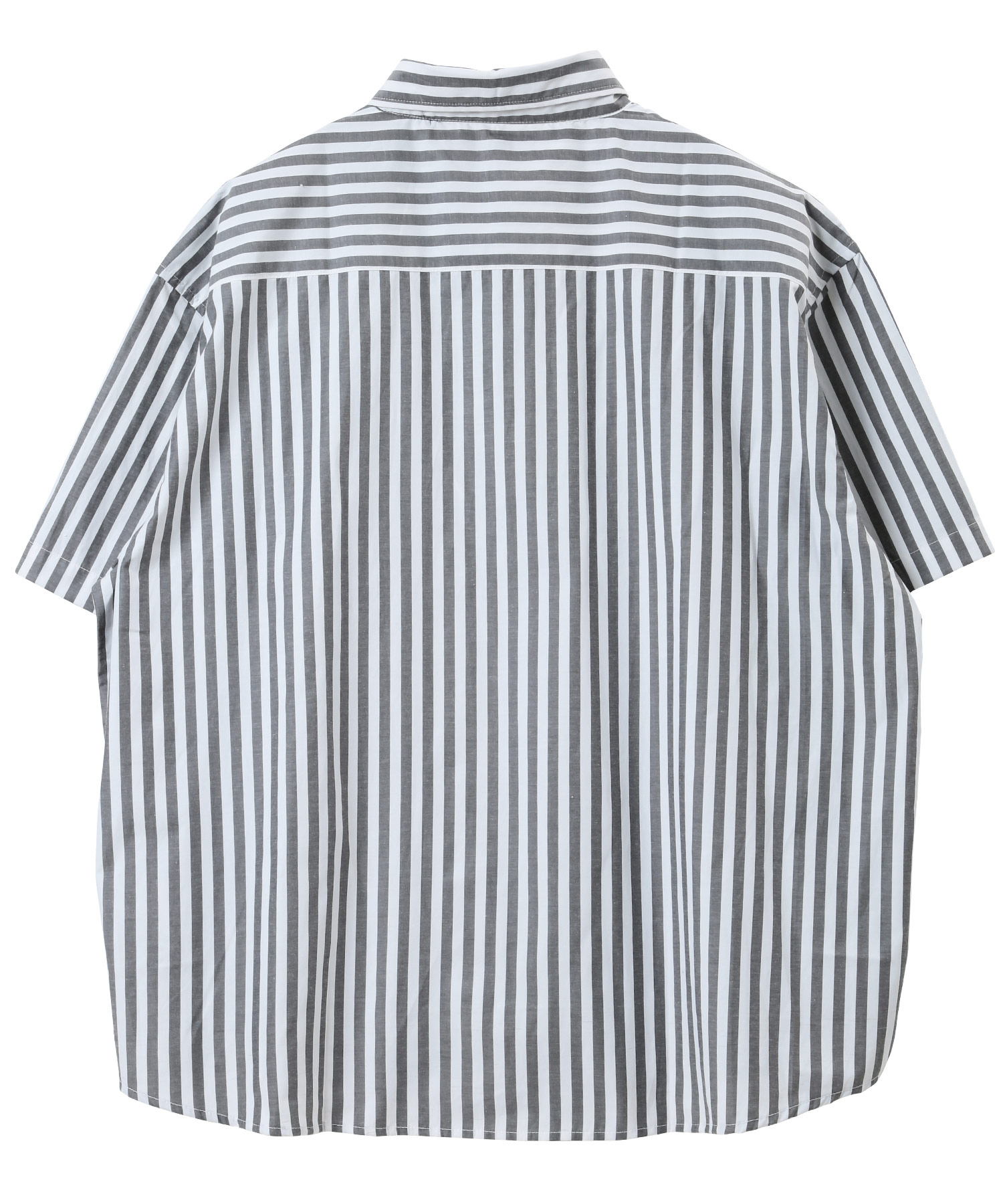 クーポン】ビッグシルエットストライプ半袖シャツ / 半袖シャツ メンズ 