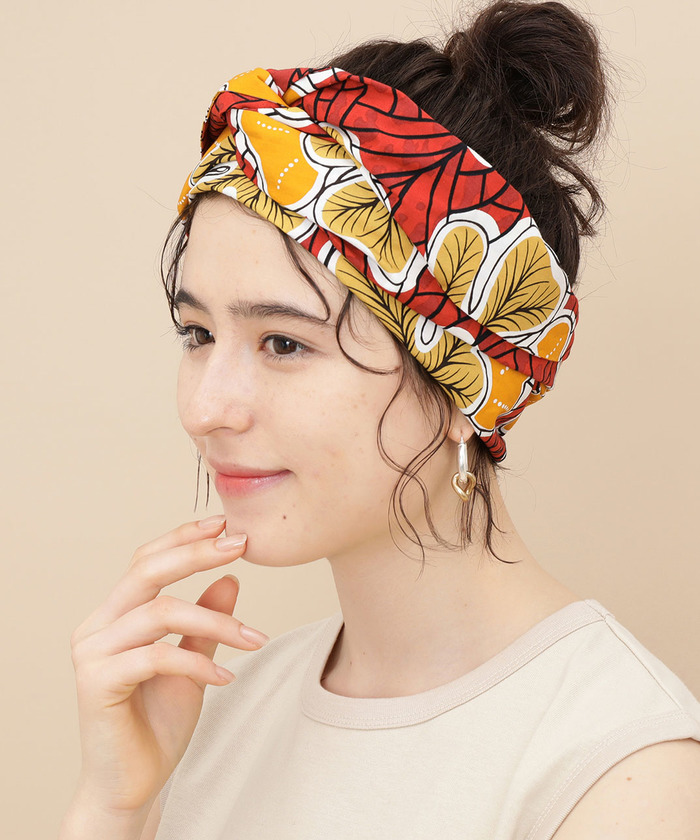 【送料込】 セール 70%OFF】アフリカン柄ターバンベルト付スカート ヘアアクセサリー