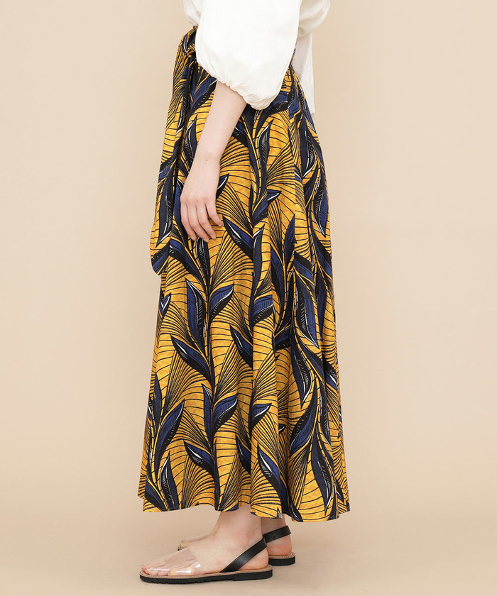 セール 70%OFF】アフリカン柄ターバンベルト付スカート
