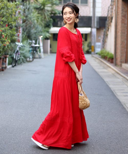 セール 大注目トレンドアイテム マキシ丈刺繍ワンピース ブージュルード Bou Jeloud D Fashion セール 大注目トレンドアイテム マキシ丈刺繍ワンピース ブージュルード Bou Jeloud D Fashion