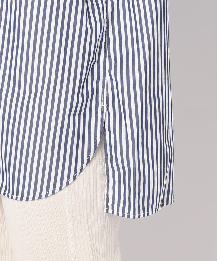 DANTON ビッグシルエット シャツ 36 ネイビー ◇[DT-B0281OXP]DANTON(ダントン) ROUND COLLAR P.O SHIRT L/S