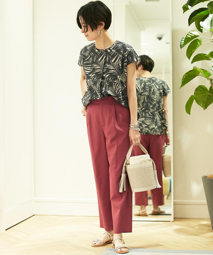 【★安心の定価販売★】 セール 40%OFF】レーヨンコットンツイル フロントタック パンツ