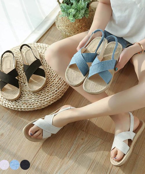 セール サンダル レディース ミュール パンプス 靴 春夏 ビーチ ぺたんこ ローヒール フラット ミニミニストア Miniministore D Fashion