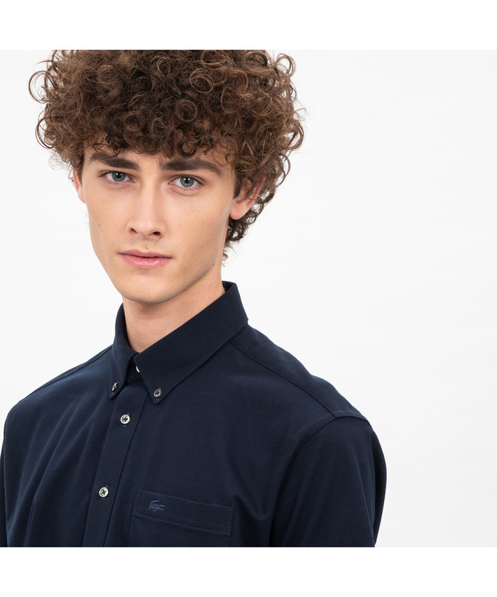 美品　Lacoste 黒ボタンダウンポロシャツ　ブラック LACOSTE - ラコステ ボタンダウン ポロシャツ の通販 by JIMMY