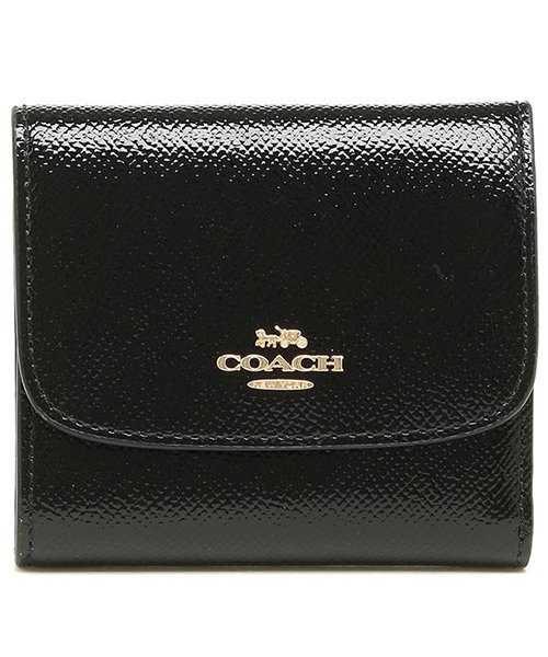 コーチ 財布 アウトレット Coach F Imblk スモール ウォレット レディース 二つ折り財布 三つ折り財布 無地 ブラック 黒 コーチ Coach D Fashion