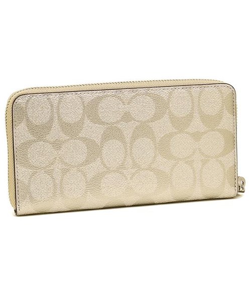 コーチ 財布 アウトレット Coach F Svpl アコーディオン ジップ ウォレット シグネチャー キャンバス レディース 長財布 プラチナム 白 コーチ Coach D Fashion