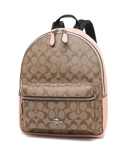 コーチ／COACH リュック バッグ バックパック レディース 女性 女性用PVC レザー 革 ブラウン 茶  F32200 SIGNATURE BACKPA ミディアム チャーリー グネチャー ミディアム バックパック シグネチャー柄 ユニセックス 男女兼用