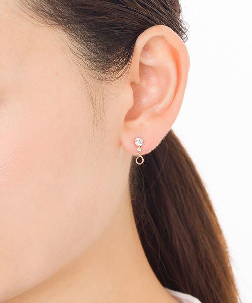 【新品】4℃ ヨンドシー ピアス K10 canal618 ヨンドシー 4℃ K10ピンクゴールドピアス （ピンクゴールド