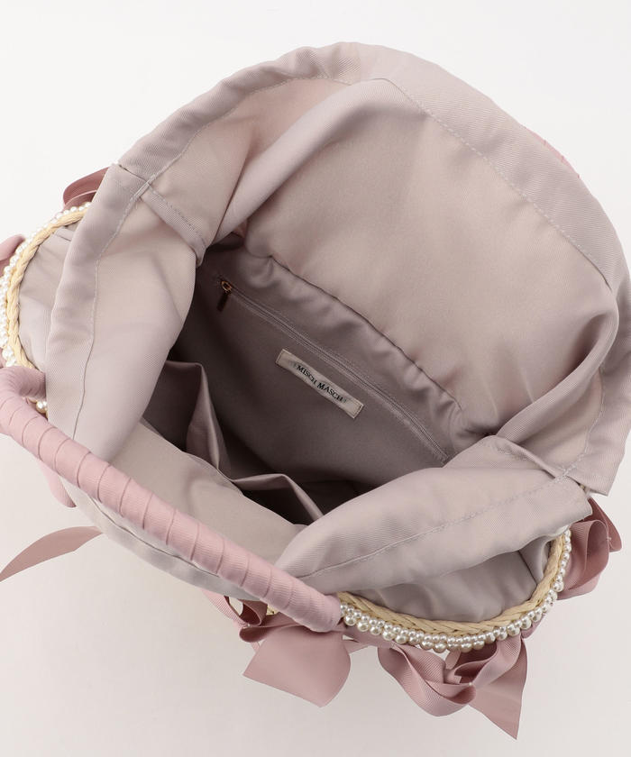 ★NEW★ミッシュマッシュコラボ大ぶりパールハンドルスパンコールバッグ☆ピンクG セール】ミッシュマッシュ MISCH MASCH フルールビジュー