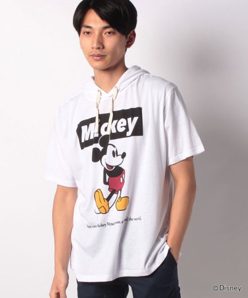 セール Disney 大きいサイズ メンズ ディズニー ミッキー マウス Tシャツ パーカー 半袖 Tパーカー ブランド 大きいサイズのマルカワ Marukawa D Fashion