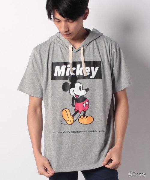 Disney 大きいサイズ メンズ ディズニー ミッキー マウス Tシャツ パーカー 半袖 Tパーカー ブランド 大きいサイズのマルカワ Marukawa D Fashion