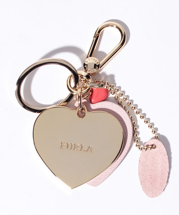 FURLA ◆ VENUS KEYRING ハート ◆ レザー ロゴ キーホルダー セール】【FURLA】ハートキーホルダー/VENUS【CAMELIA