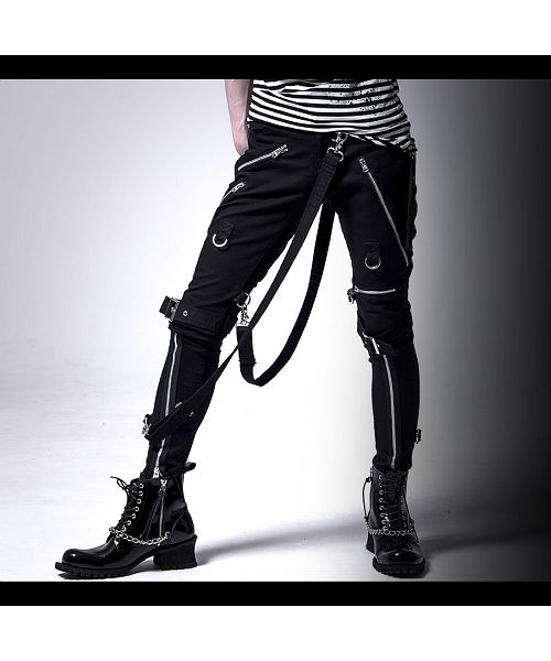 『CIVARIZE』サスペンダーボンテージスキニーパンツ 44 合成皮革