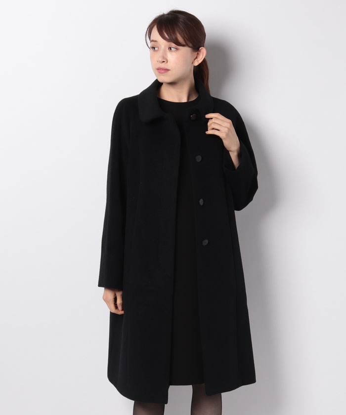 喪服・礼服・冠婚葬祭】アンゴラ混ブラックフォーマルコート