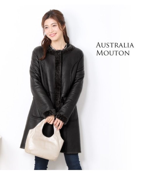 オーストラリア ムートン コート ノーカラー ダブルフェイス サンキョウショウカイ Sankyoshokai D Fashion オーストラリア ムートン コート ノーカラー ダブルフェイス サンキョウショウカイ Sankyoshokai D Fashion