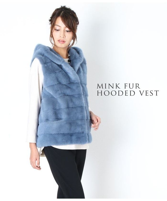 ミンク ベスト フード 付き レディース KOPENHAGEN FUR ミンク