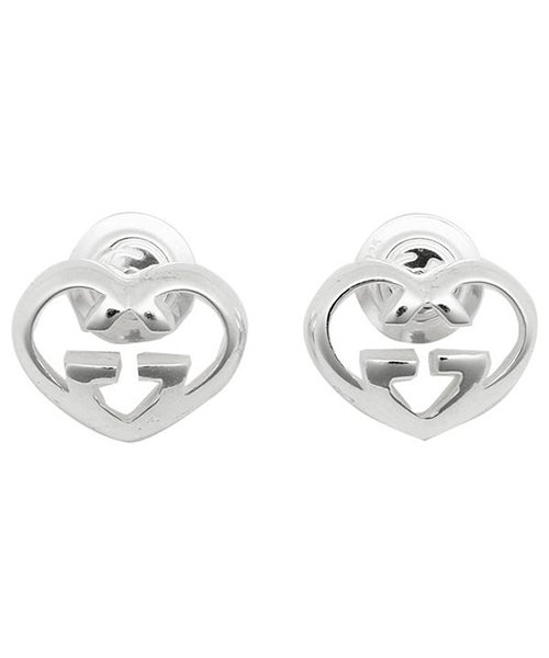 グッチ Gucci J8400 8106 ハートシェイプ インターロッキング G モチーフ ピアス アクセサリー レディース シルバー グッチ Gucci D Fashion