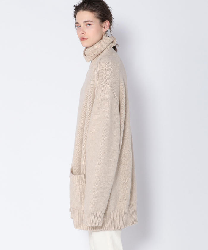 GALERIE VIE◆Vネックロングカーディガン/S/ウール/ブラウン/無地/23021402107 GALERIE VIE◇Vネックロングカーディガン/S/ウール/ブラウン