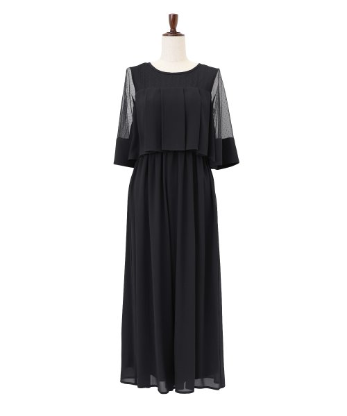 結婚式 パーティー 二次会 プリーツデザインドットチュール切替オールインワンドレス ブルーイースト Blueeast D Fashion 結婚式 パーティー 二次会 プリーツデザインドットチュール切替オールインワンドレス ブルーイースト Blueeast D Fashion