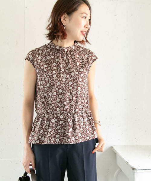 セール 50%OFF】サラサフラワープリントフレンチブラウス