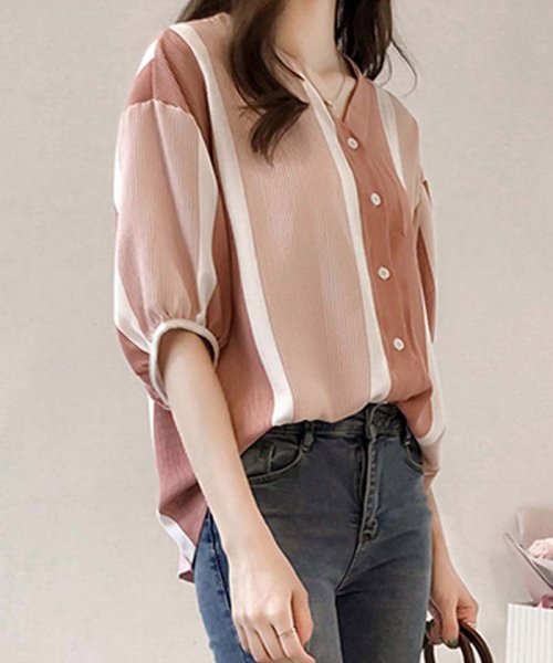 セール Off ブラウス レディース マルチストライプ ブラウス 体型カバー シャツ 夏服 ミニミニストア Miniministore D Fashion セール Off ブラウス レディース マルチストライプ ブラウス 体型カバー シャツ 夏服 ミニミニストア Miniministore D Fashion