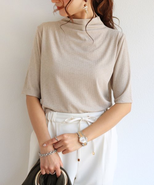 セール リブストレッチ半袖ボトルネックtシャツカットソー アンドミー And Me D Fashion セール リブストレッチ半袖ボトルネックtシャツカットソー アンドミー And Me D Fashion