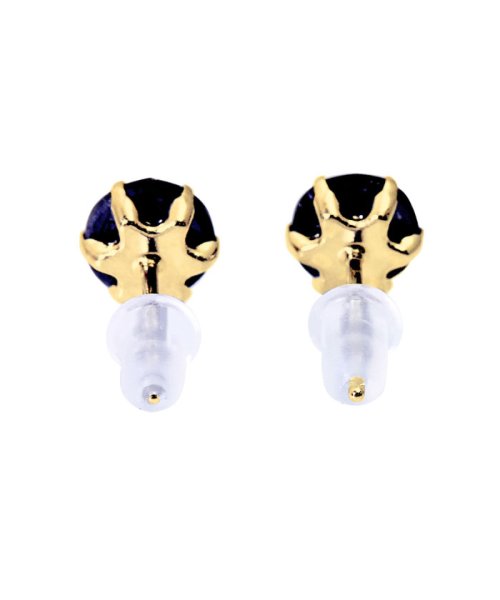 K18YG ブラックダイヤモンド 計1ct ローズカット 6本爪ピアス