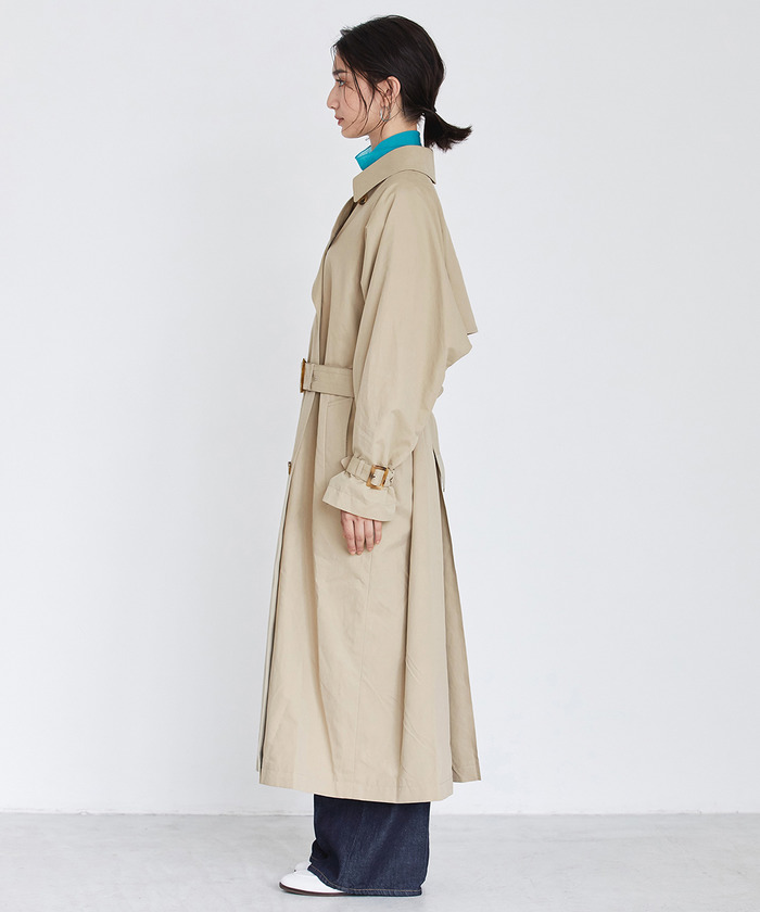 【美品】アダムエロペ ウェザートレンチコート ネイビー スプリングコート 36 美品】アダムエロペ ウェザートレンチコート ネイビー