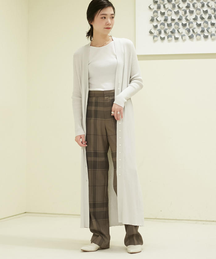 セール】ギザコットンリブ Vネックロングカーディガン(501482443 セール】ギザコットンリブ Vネックロングカーディガン(501482443