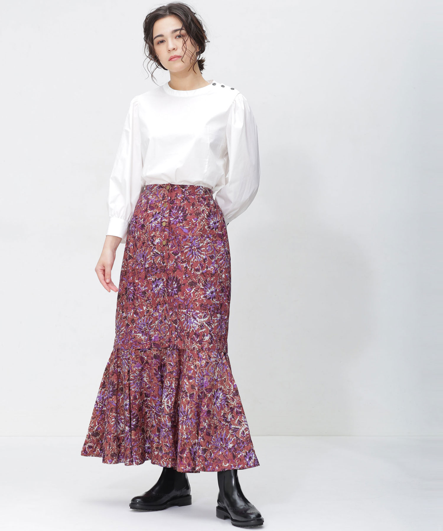 セール】【sweet 10月号掲載】NE QUITTEZ PAS/別注POPLIN ETHNIC SKIRT