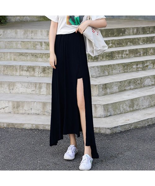 セール インナーパンツ付き スカート ロング マキシスカート 春夏スカート スリット きれいめ ミニミニストア Miniministore D Fashion