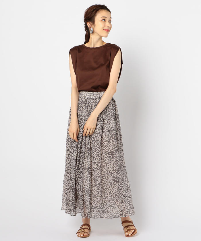 SALE【洗える】ERICA楊柳プリント ギャザースカート33000円 セール】【洗える】ERICA楊柳プリント ギャザースカート