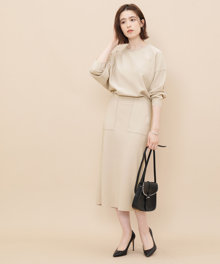 セール 40%OFF】ニットジョーゼットボンディングロングスカート