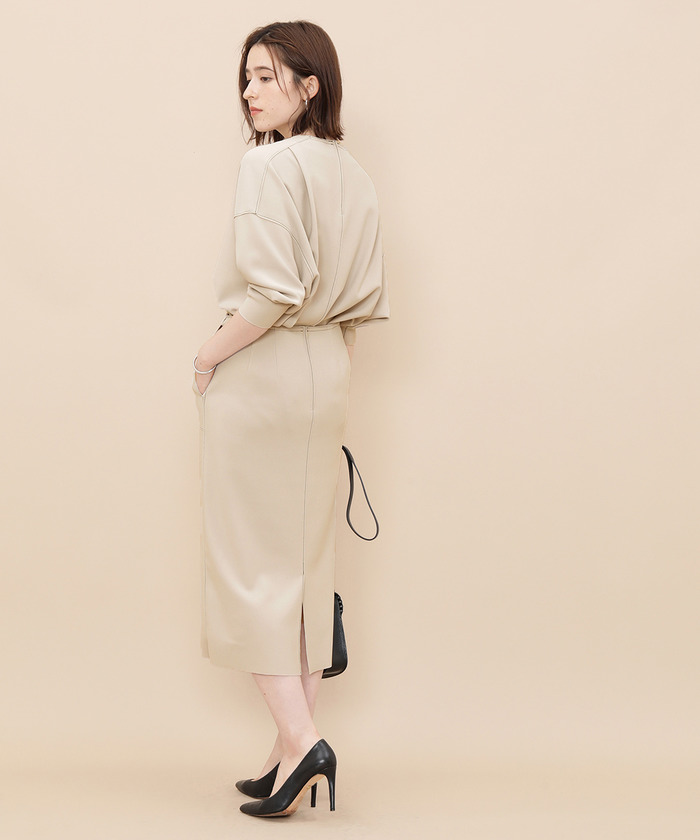 セール 40%OFF】ニットジョーゼットボンディングロングスカート
