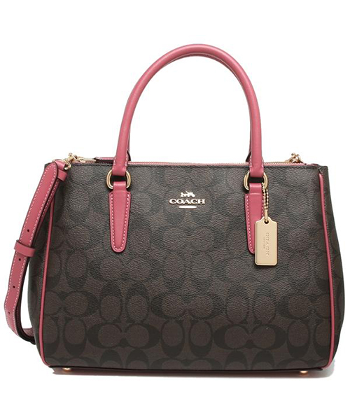 クーポン】コーチ トートバッグ ショルダーバッグ アウトレット レディース COACH F67026 IMLOQ ブラウン ピンク(502401459)  | コーチ(COACH) - d fashion