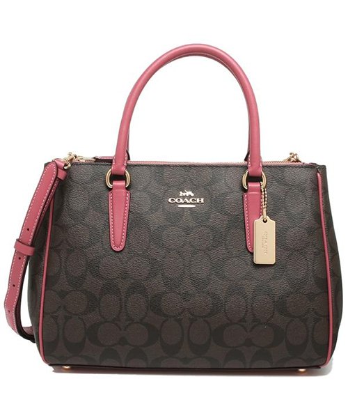 コーチ トートバッグ ショルダーバッグ アウトレット レディース Coach F Imloq ブラウン ピンク コーチ Coach D Fashion