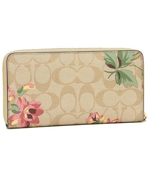 コーチ 長財布 アウトレット レディース Coach F Imoe3 ライトカーキ ピンクマルチ コーチ Coach D Fashion