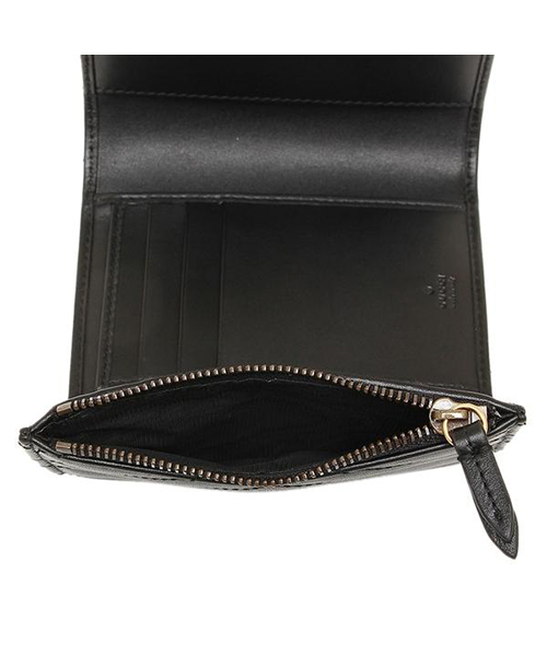 【良上品】グッチ レザー 折財布 黒 AA247-8 GUCCI グッチレザー ブラック折り財布