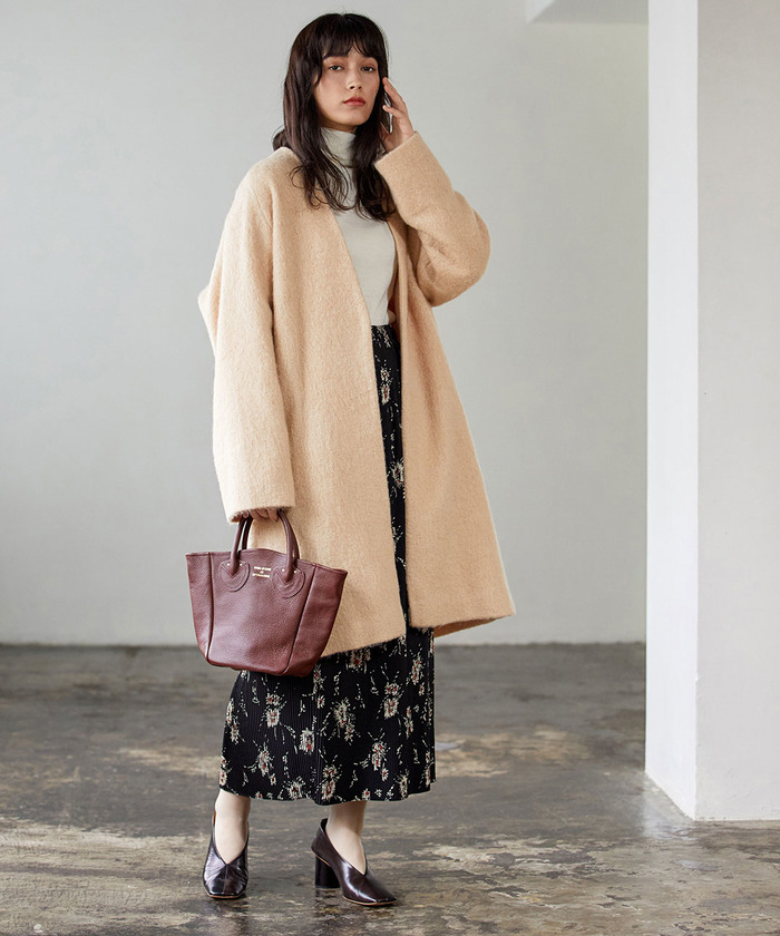 セール 70%OFF】【ドラマ着用】モヘヤシャギーノーカラーコート