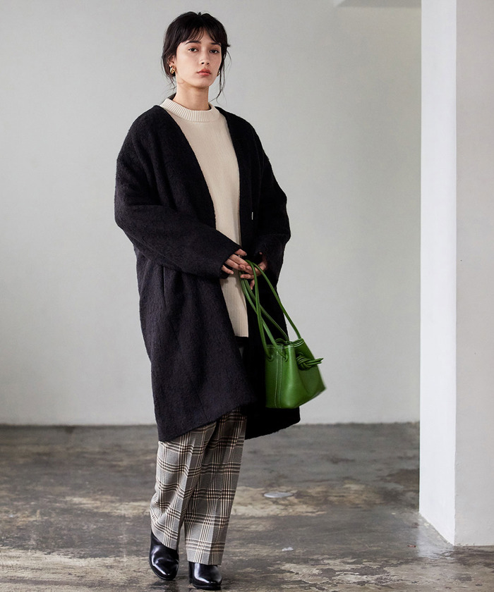 【3/17までの出品】ADAM ET ROPE  ステンカラーシャギーコート ADAM ET ROPÉ FEMME(アダム エ ロペ ファム) / 【WEB限定