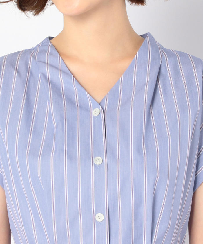 美品★2024SS NOLLEY'S ノーリーズ ストライプ ブロードシャツ シアーストライプロングシャツ(504453980) | ノーリーズソフィー