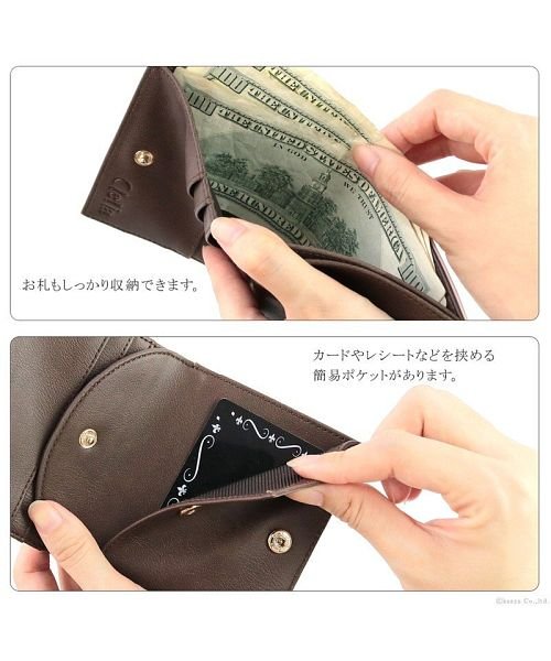 財布 レディース 二つ折り トリコロール 薄い スリム 二つ折り財布 クレリア Clelia D Fashion