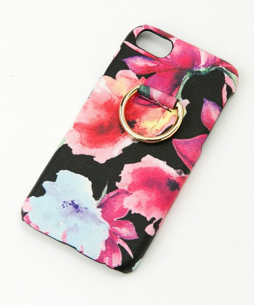 セール スマホリング付花柄 Iphoneケース 6 7 8対応 背面型 フ ルーム アルトローズ Altrose D Fashion