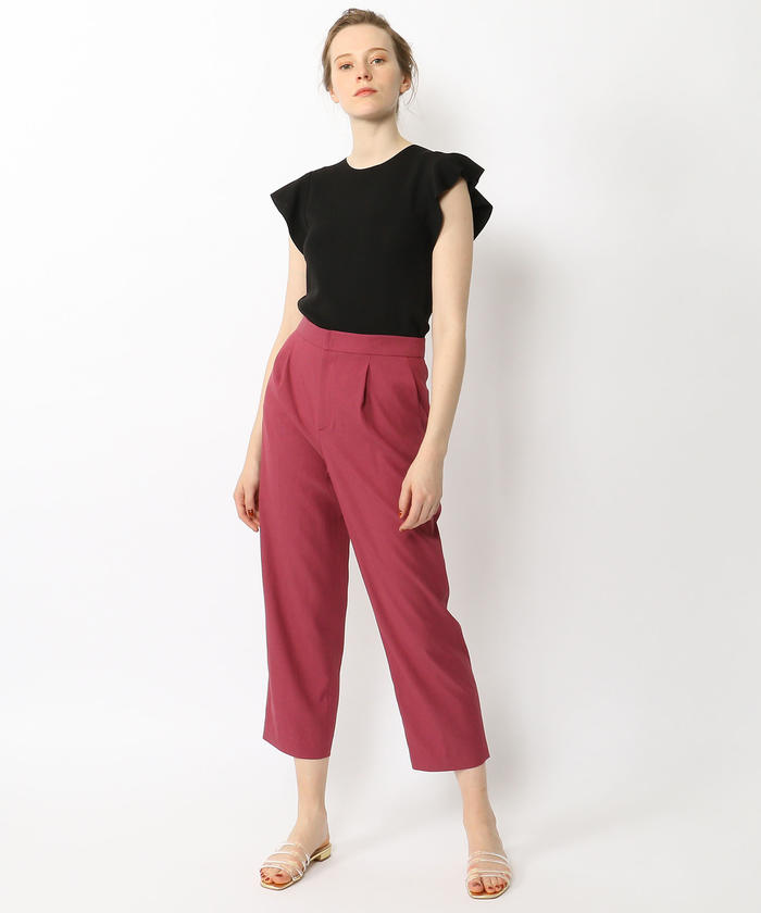 おすすめ セール 40%OFF】レーヨンコットンツイル フロントタック パンツ