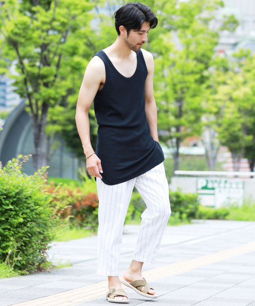 セール15 Off ワッフル無地ロング丈タンクトップ タンクトップ メンズ タンク ロング ジギーズショップ Jiggys Shop D Fashion