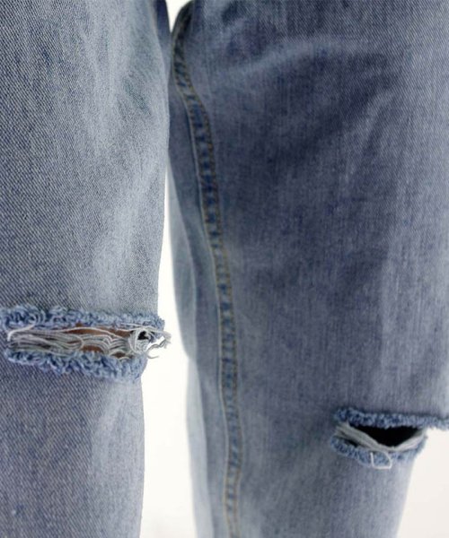 セール ダメージ デニムパンツ レディース ボーイフレンド デニム ハイウエスト パンツ 即納 ミニミニストア Miniministore D Fashion