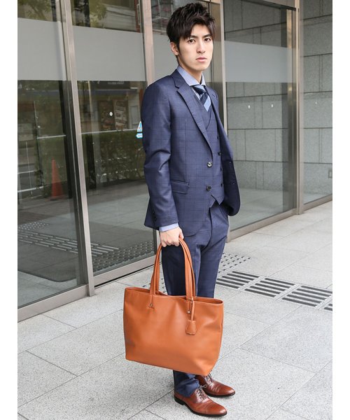 タカキューメンズ Taka Q Men チャーム付a4対応トートバッグ 黒 キャメル こげ茶 ネイビー タカキュー Taka Q D Fashion