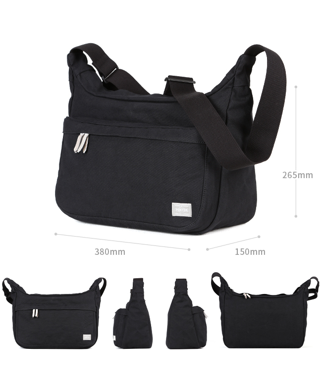 良品　ポーター　ヒート　ショルダーバッグ　メッセンジャーバッグ　ナイロン　黒 PORTER ポーター ヒート ショルダーバッグ 703-06973 吉田カバン