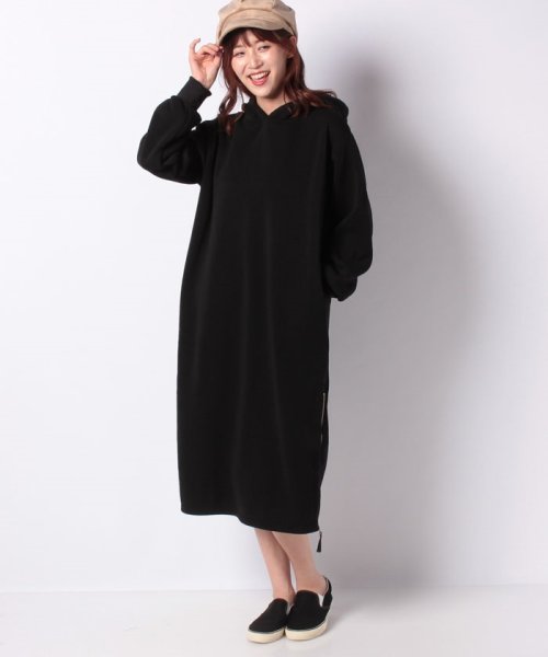 セール 裏起毛裾ファスナーパーカーワンピース ジーラ Geera D Fashion